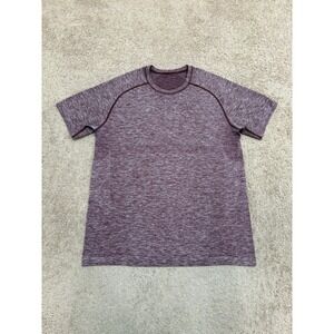 Lululemon Men's Metal Vent Tech Short Sleeve Shirt Size Large Maroon Heather